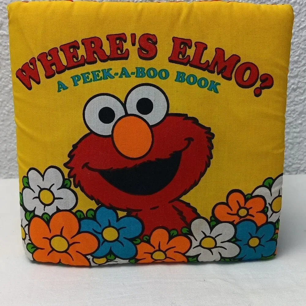 Sesame Street Lot Peek A Boo Soft Book & Cookie Monster Elmo Figures